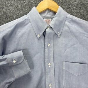 Brooks Brothers Men’s Button Down Shirt 16.5-3 Light Blue Makers VTG Made USA